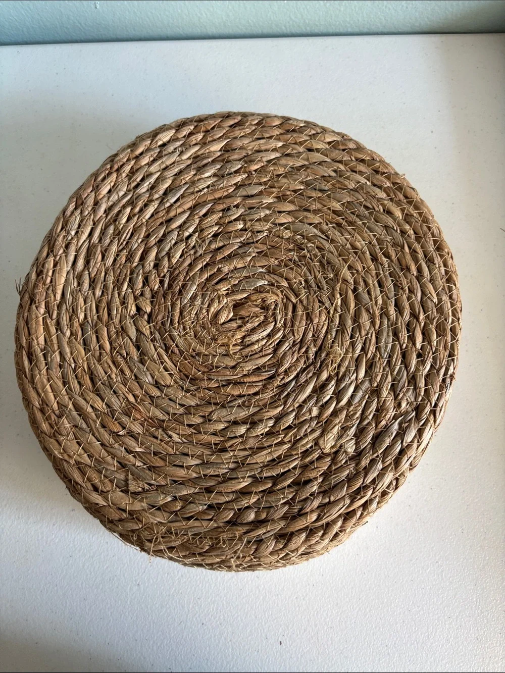 Handwoven Natural Seagrass and Cream Woven Fruit Storage Basket